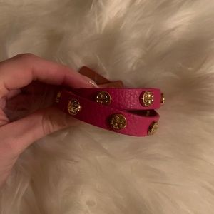 Pink Tory Burch wrap bracelet